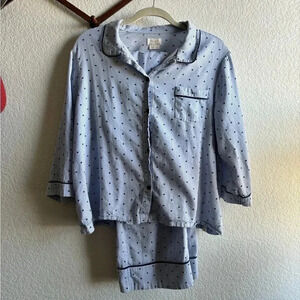 Kate Spade 2-Piece Mini Heart and Cornflower Stripes Pajama Set